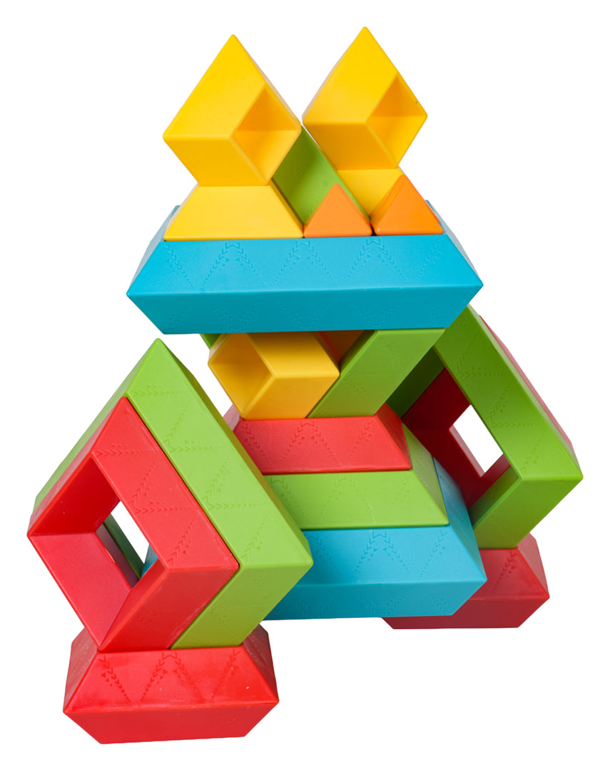 Set of Coloured Shape Stacking Blocks 30el.