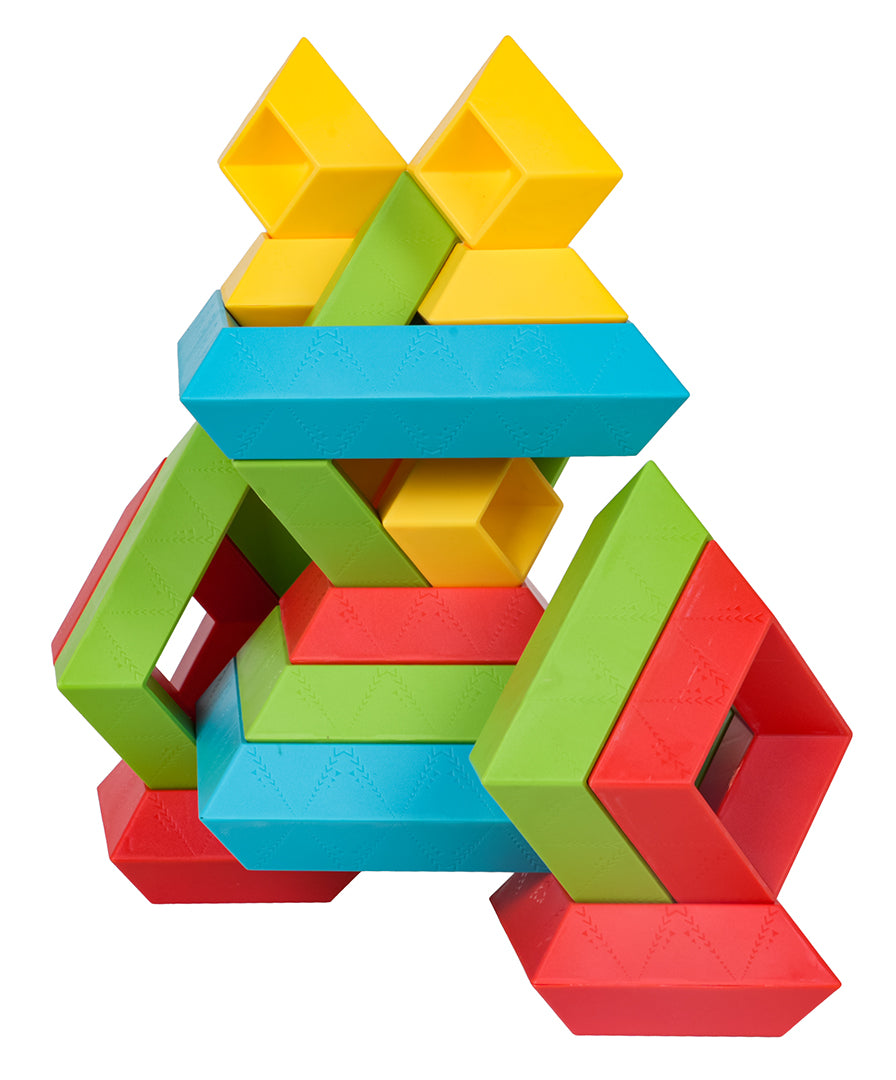 Set of Coloured Shape Stacking Blocks 30el.