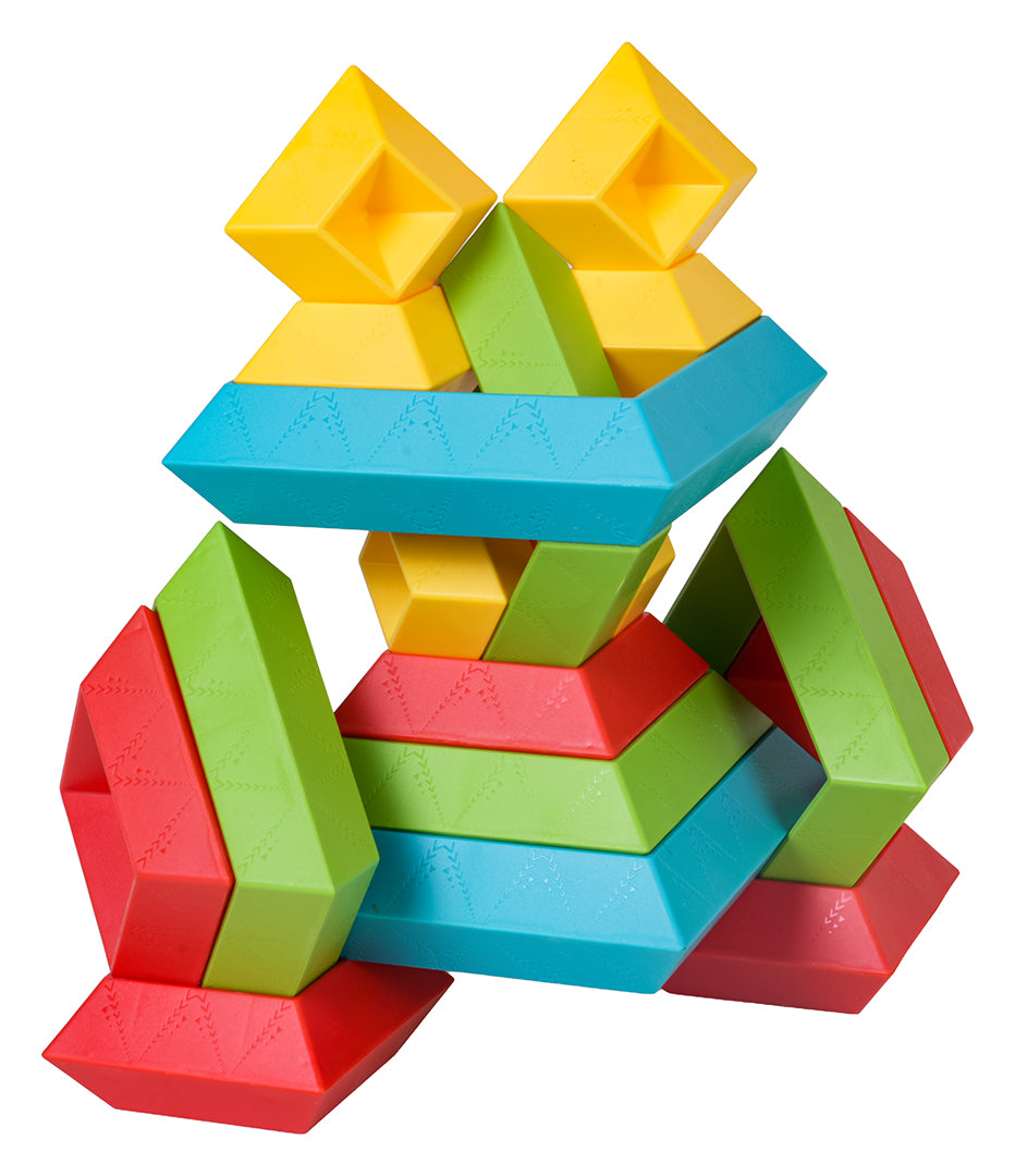 Set of Coloured Shape Stacking Blocks 30el.
