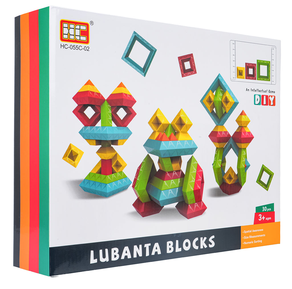 Set of Coloured Shape Stacking Blocks 30el.