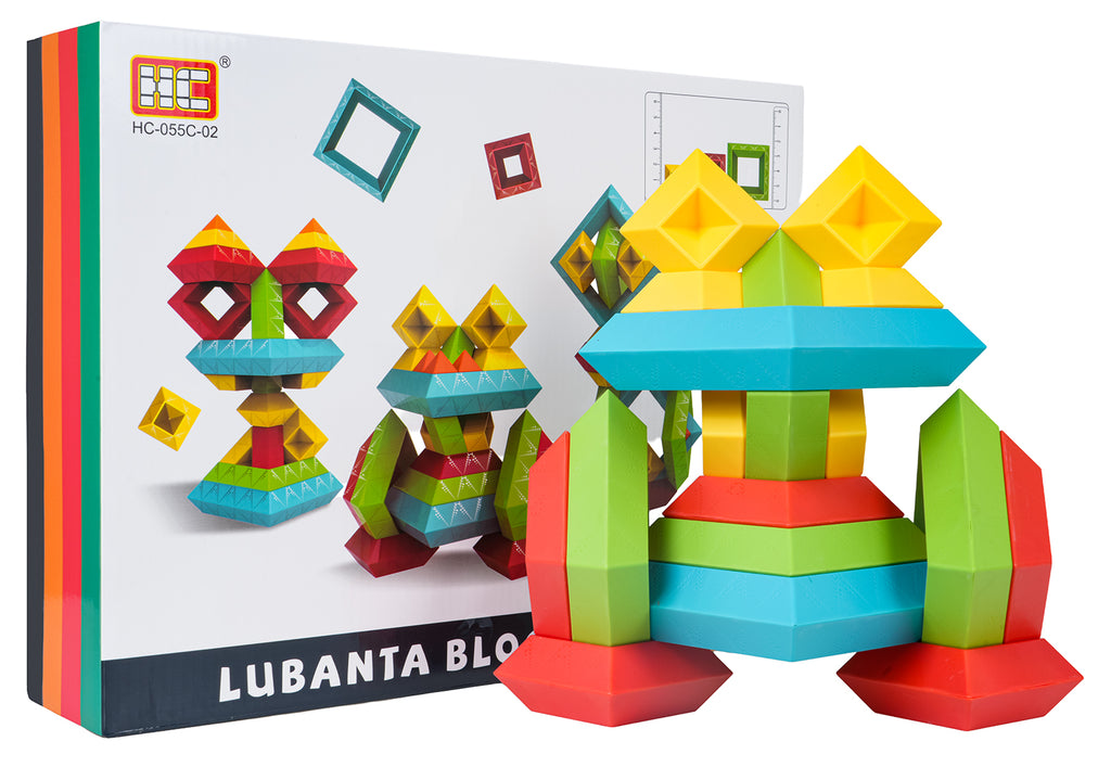 Set of Coloured Shape Stacking Blocks 30el.