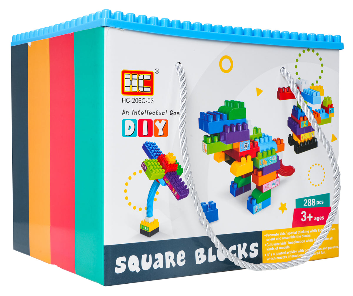 Set of Coloured Construction Blocks 288el.