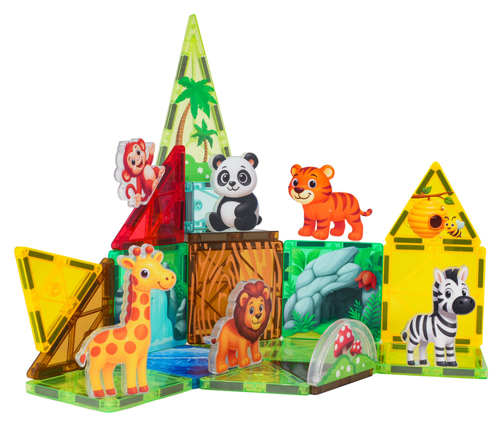 Magnetická stavebnica ZOO – 27 dielov – fotografia 2