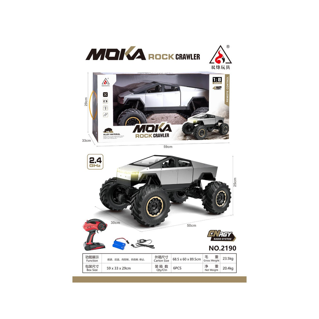 RC terénne auto ROCK CRAWLER TRUCK 4×4 1:8 – strieborné