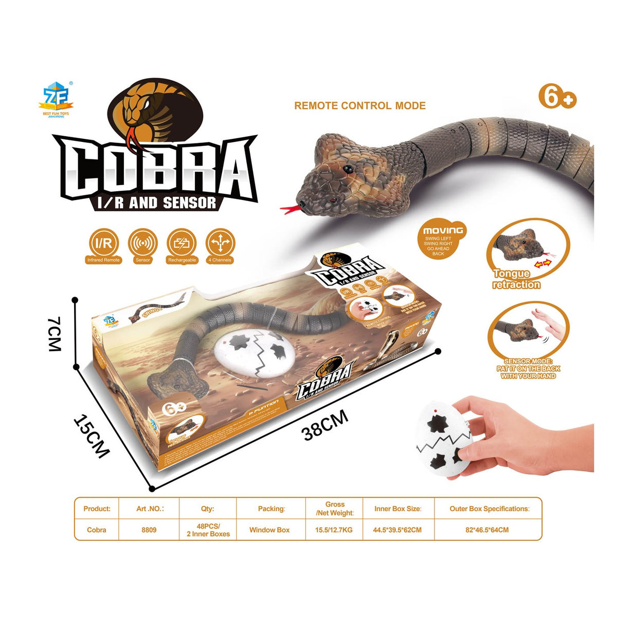RC had COBRA so senzorom a infračerveným ovládaním