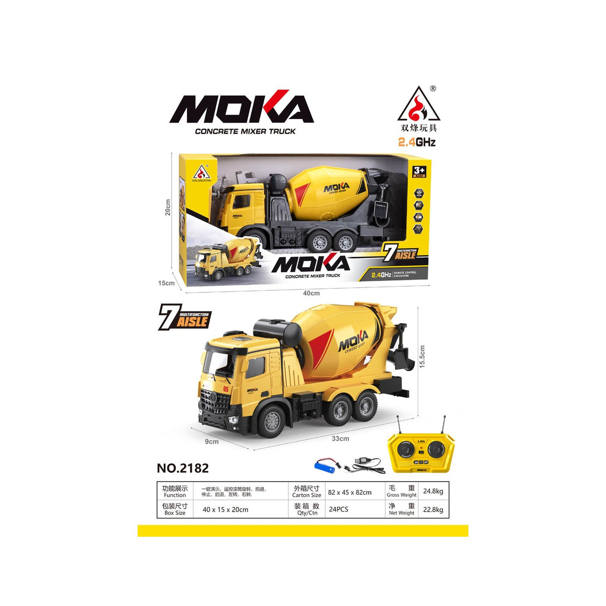 RC domiešavač betónu MOIKA – žltý