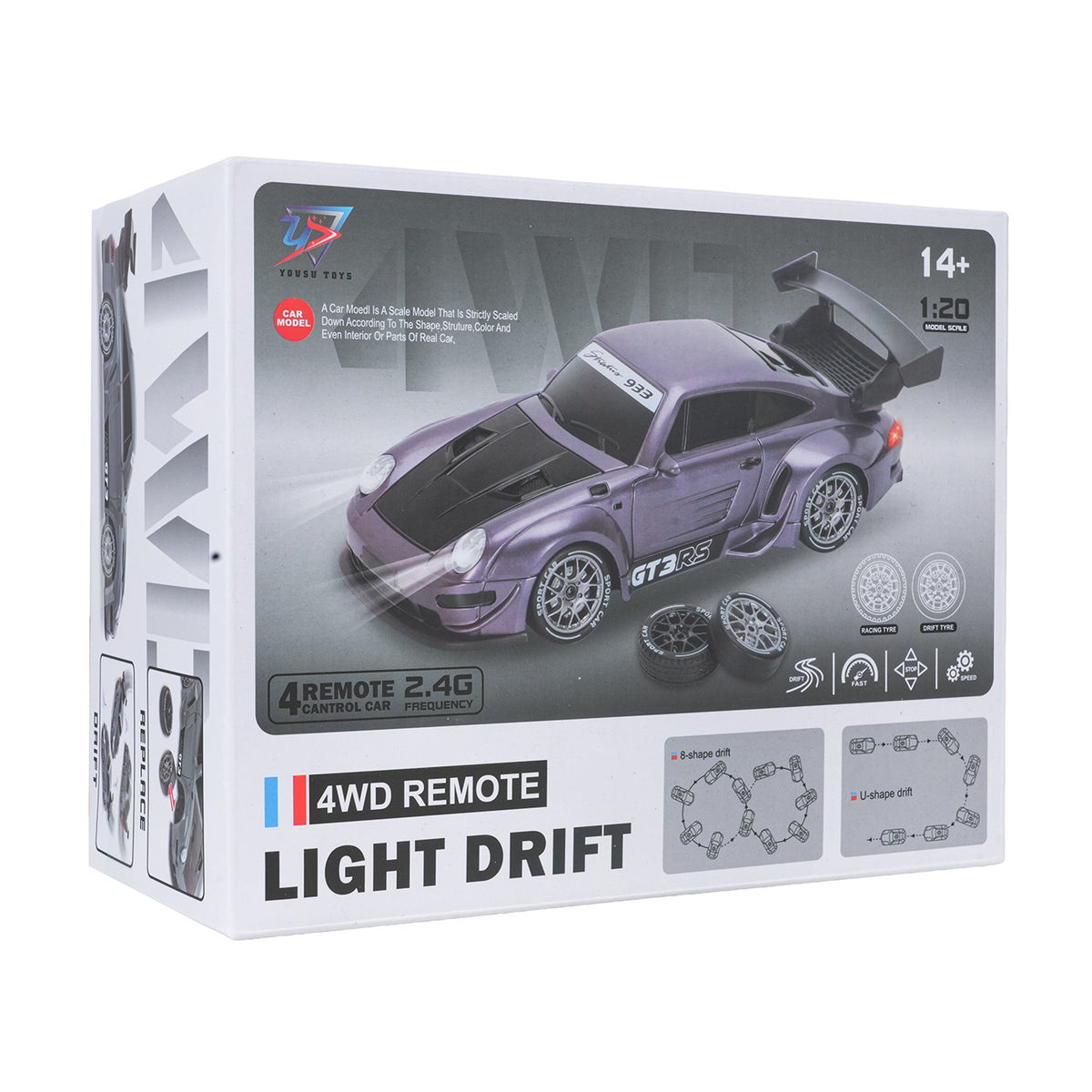 RC drift auto s osvetlením 1:20 – zelená