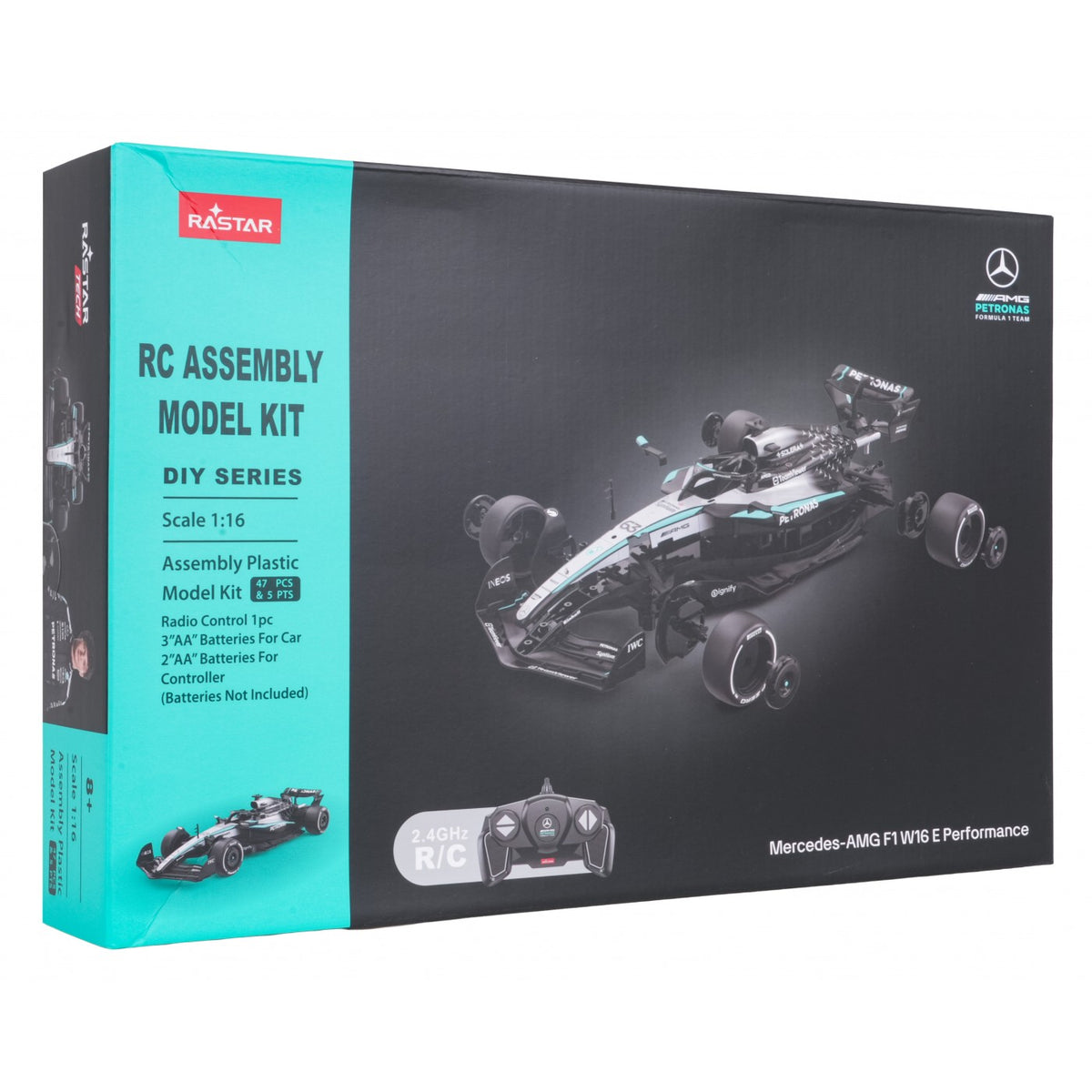RC auto RASTAR 1:16 Mercedes-AMG F1 W16 E Performance stavebnica – čierne