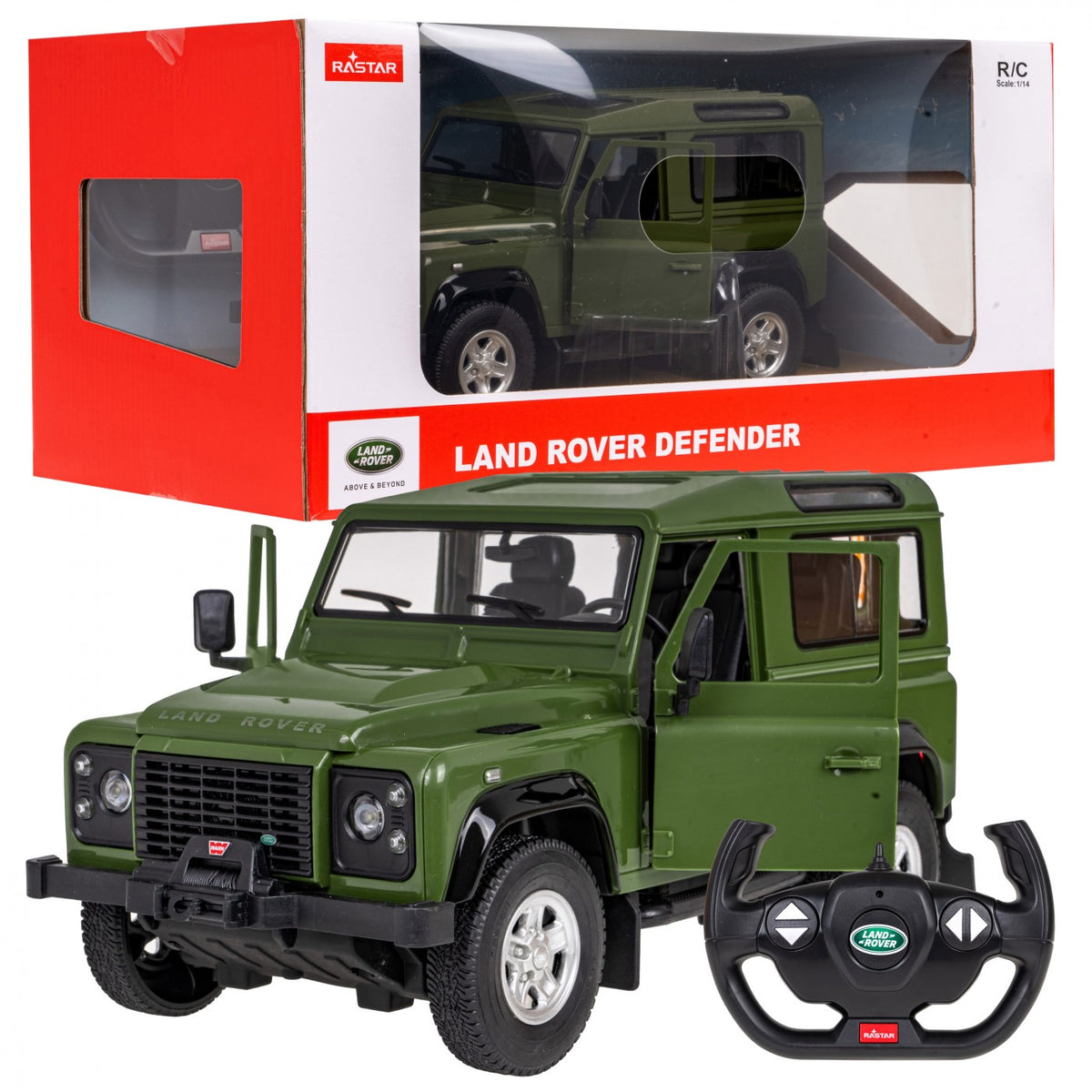 RC auto RASTAR Land Rover Defender 1:14 – zelená