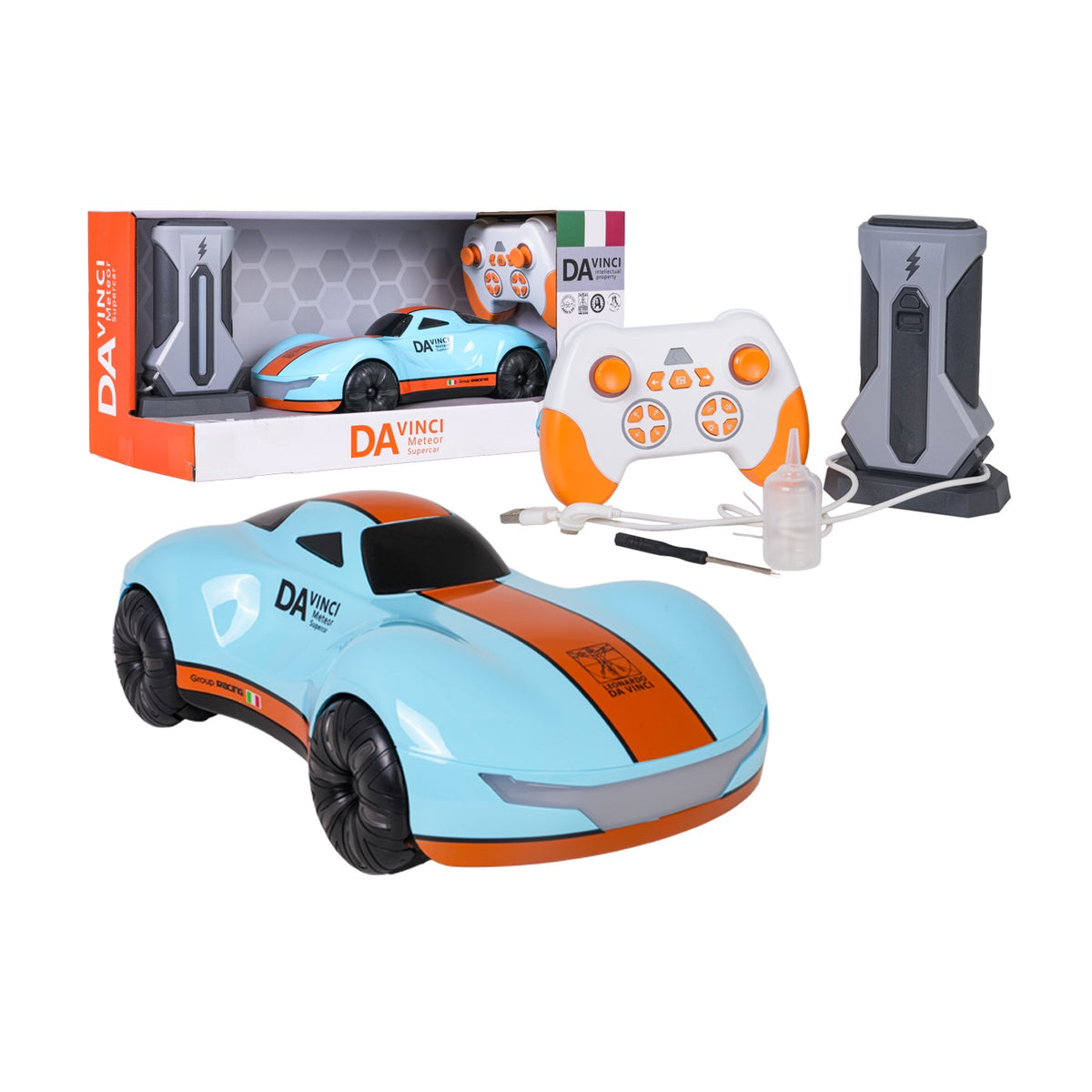 RC auto VINCI 1:16 s nabíjacou stanicou – modré
