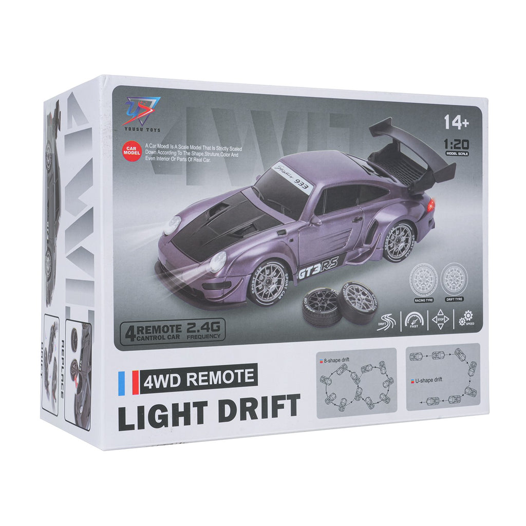 RC drift auto s osvetlením 1:20 – biele
