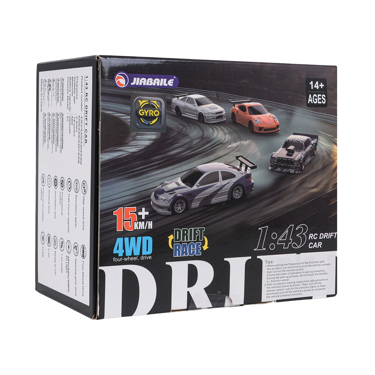 RC drift auto s gyroskopom 1:43 a príslušenstvom – zelené