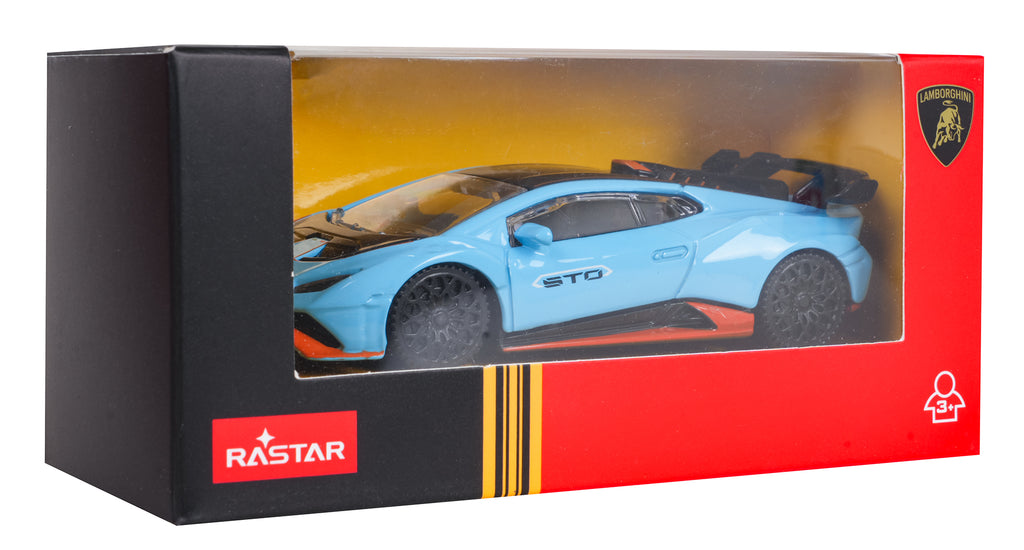 Kovový model RASTAR Lamborghini Huracán STO 1 : 43 – modrý – pohľad 6