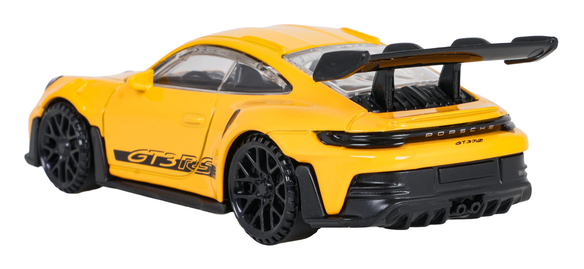 Kovový model RASTAR Porsche 911 GT3 RS 1 : 43 – žltý – pohľad 3