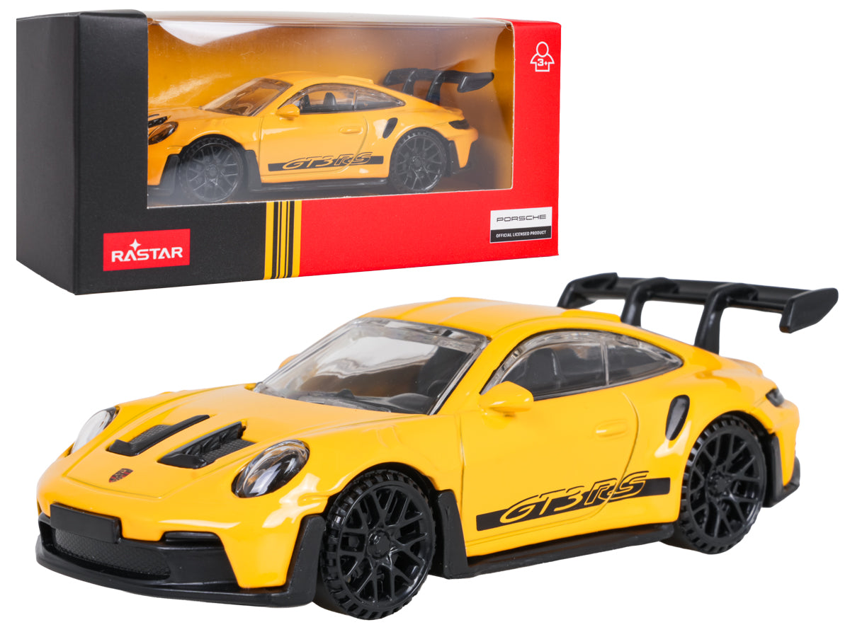 Kovový model RASTAR Porsche 911 GT3 RS 1 : 43 – žltý – pohľad 2