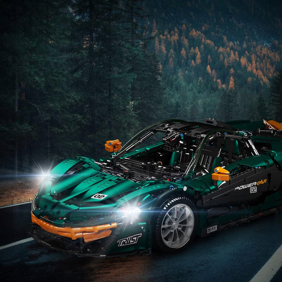 Stavebnica Mold King športové auto 1 : 8 – zelená, 3 268 dielov – pohľad 7