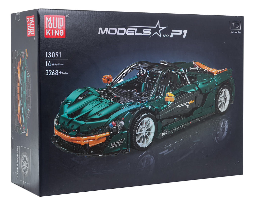 Stavebnica Mold King športové auto 1 : 8 – zelená, 3 268 dielov – pohľad 8
