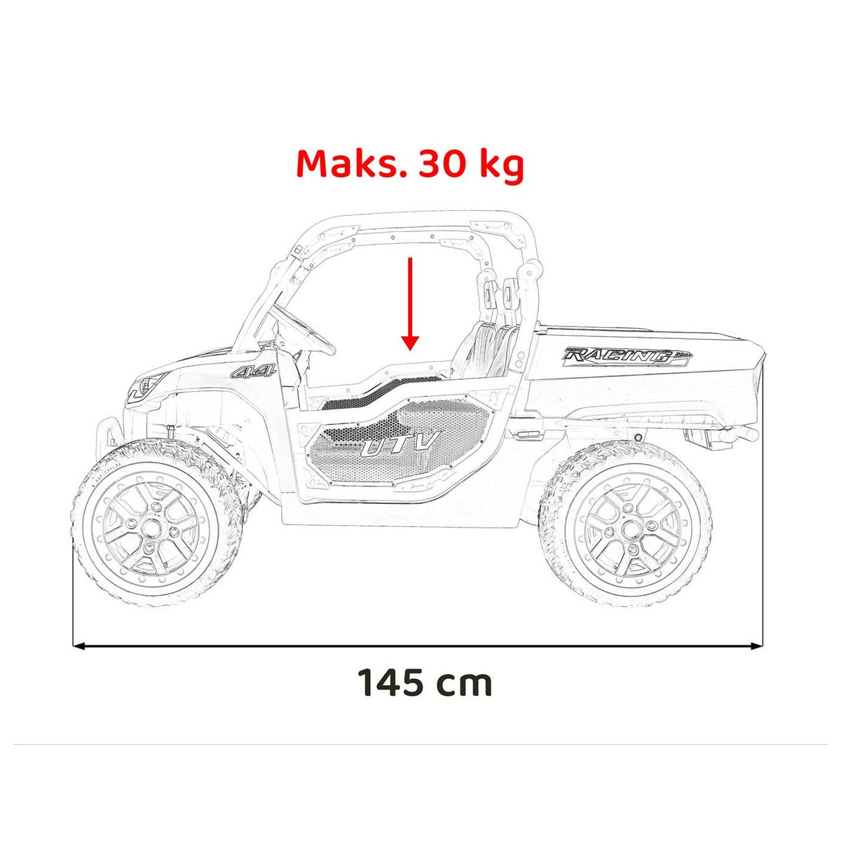 Elektrické autíčko Farmer Truck UTV Racing 24 V – modré – fotografia 3