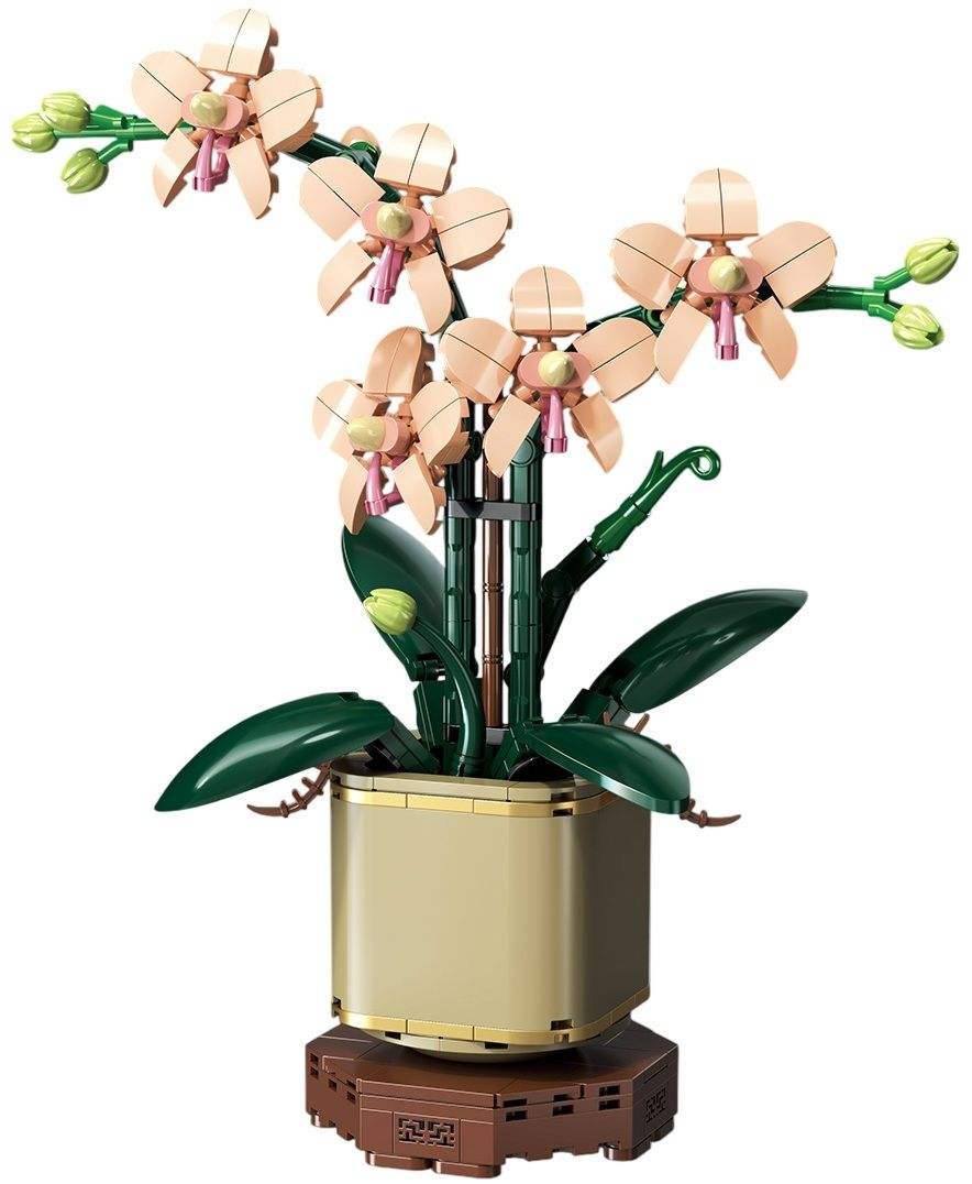 Stavebnica béžových orchideí – 357 dielov
