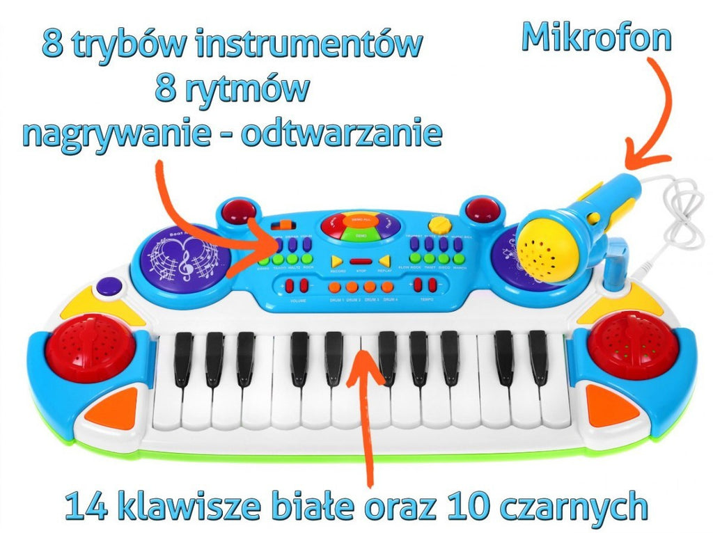 Detský keyboard BB335B so stojanom a stoličkou – 3