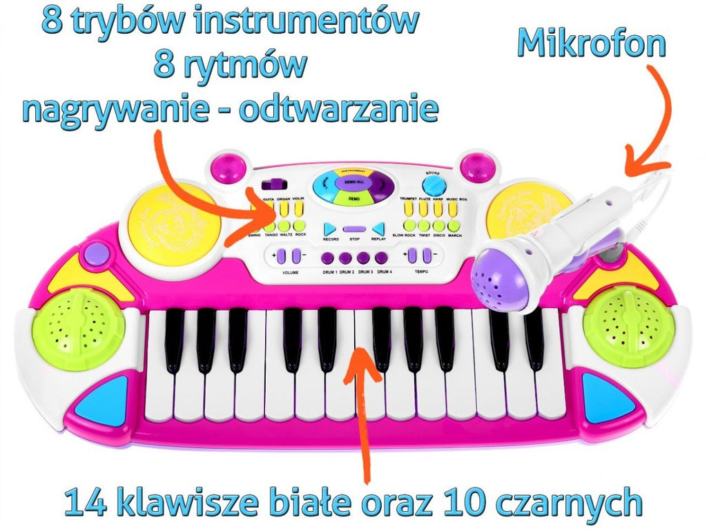 Detský keyboard BB335D so stojanom a stoličkou – 4