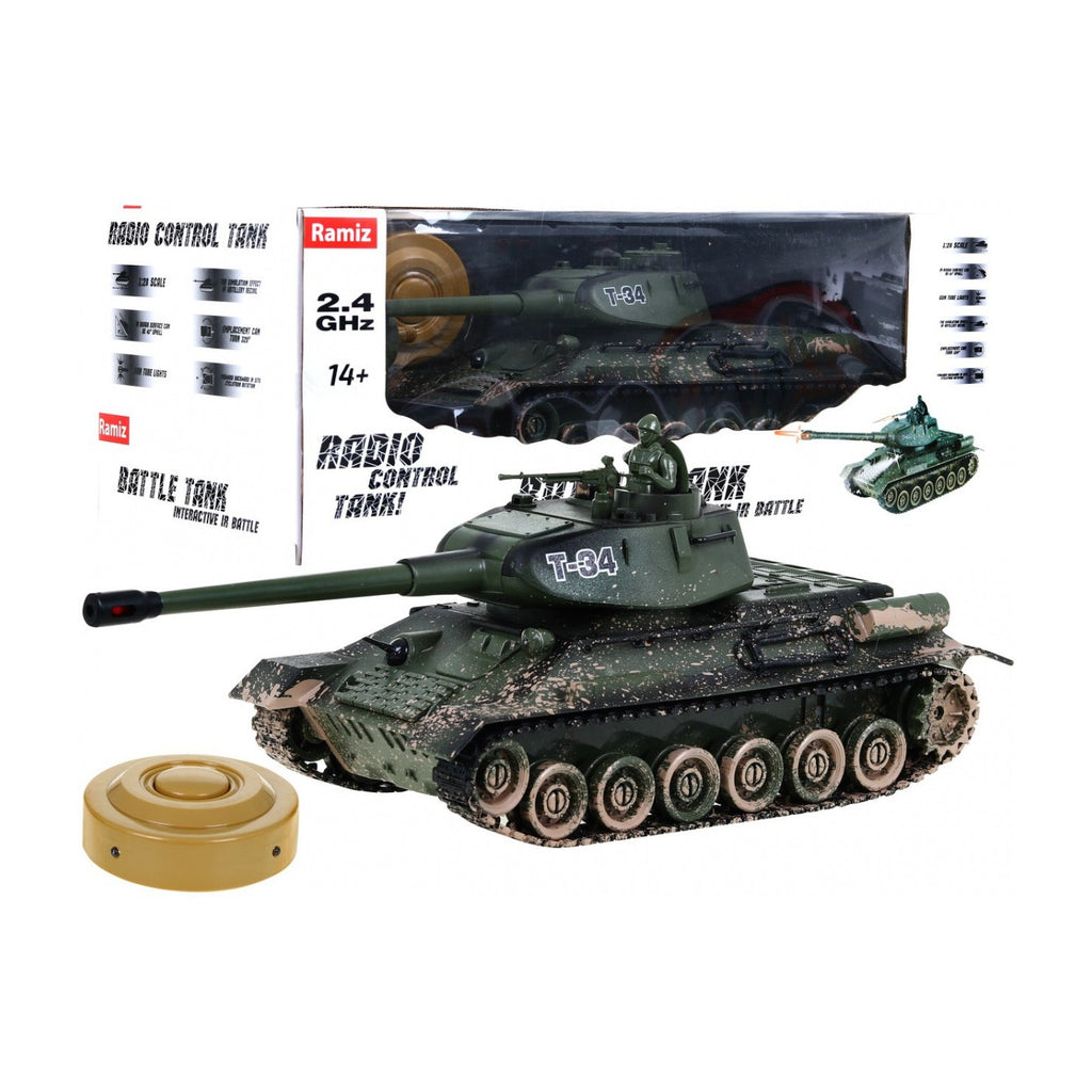 RC tank T-34 s infračerveným súbojom a bunkrom 1:28